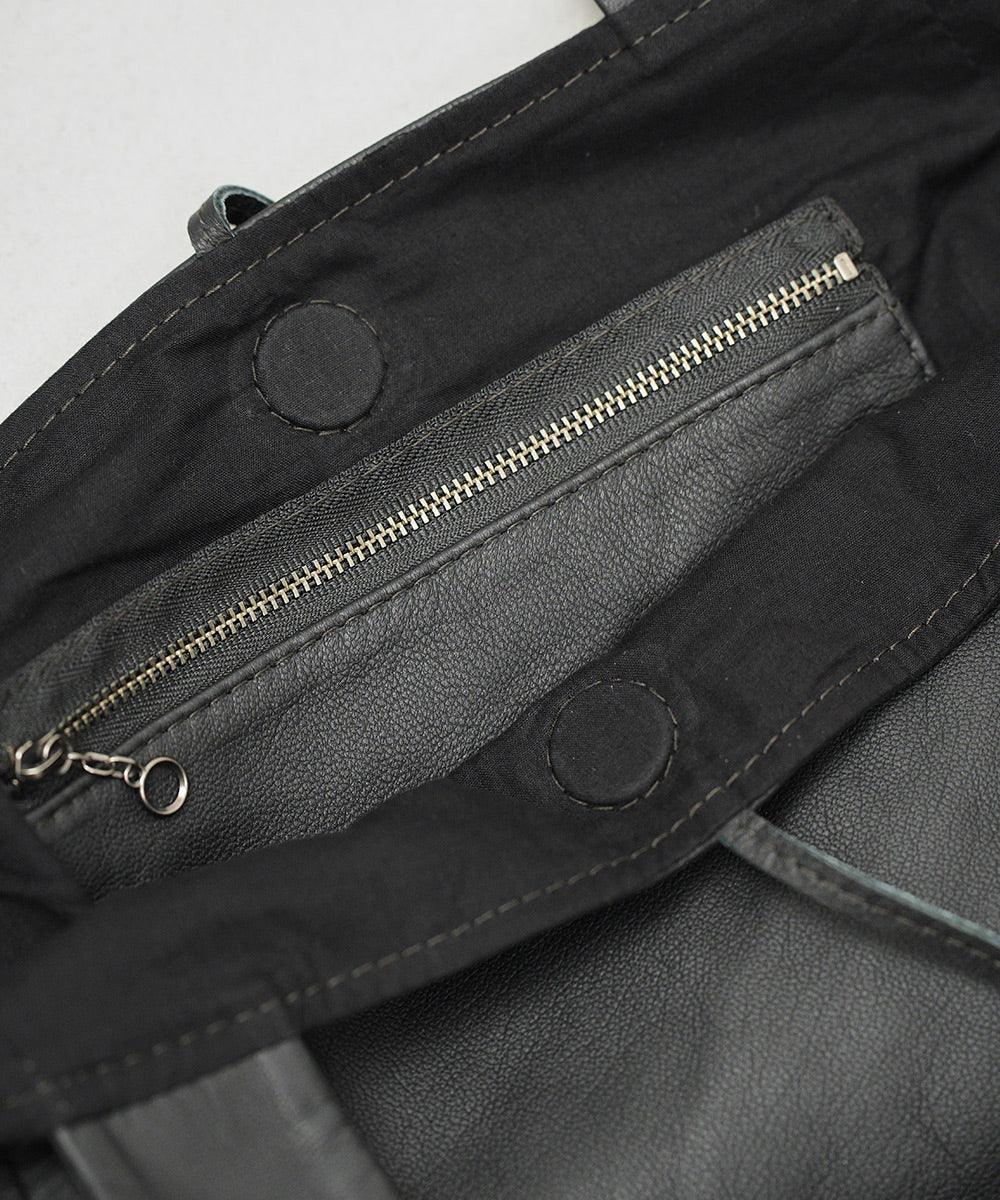 Dachs tote bag S (dark brown) / goatskin "BARE" - REN WEB SHOP