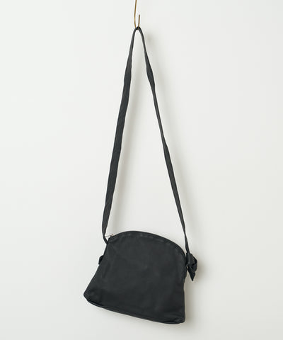 #11《特價30%》拱形拉鍊單肩包(黑色)/山羊皮“BARE”