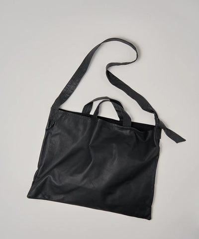 2way Square shoulder bag - Black / goatskin Bare