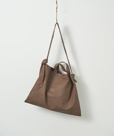 #11/ 2way Square shoulder bag M (dark brown) / goatskin