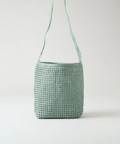 方形肩包(鼠尾草绿)/山羊皮“GOAT MESH”