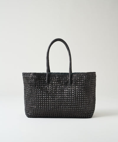 #16/ Basket tote bag M (black) / goatskin