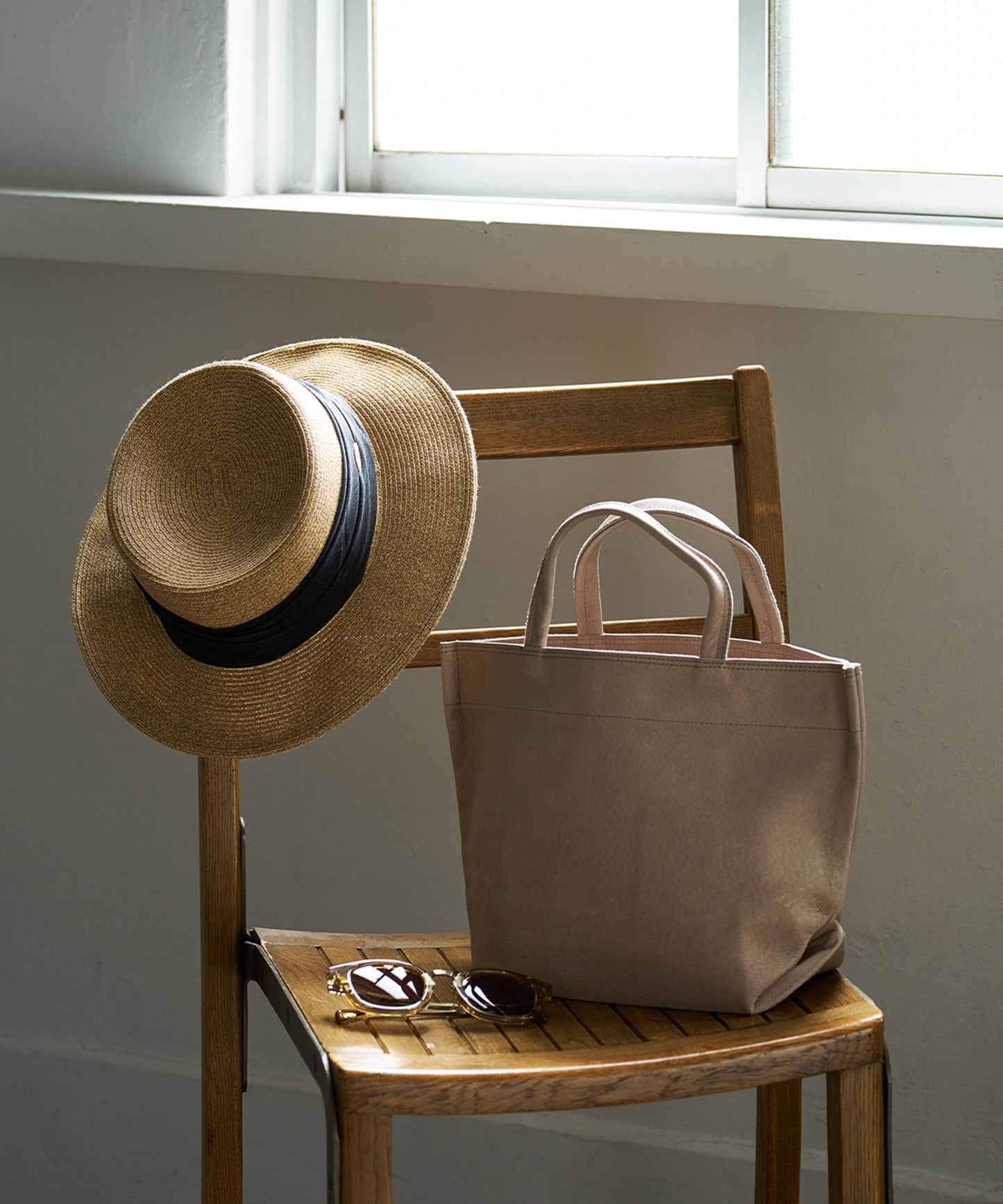 #30/ Lunch bag S (pink beige) / pigskin "HALLIE"