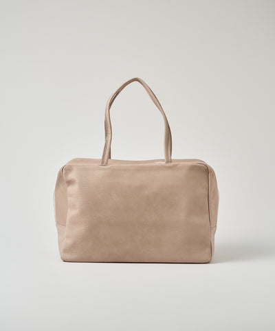#30/ Square duffel bag M (pink beige) / pigskin