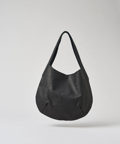 #30/ Circle tote bag (black) / pigskin