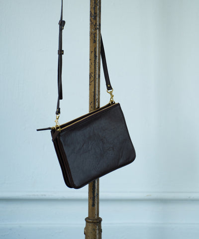 #45/ Butterfly shoulder bag (black) / cowhide