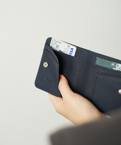 #55b/ Clip wallet (Indigo blue) / cowhide
