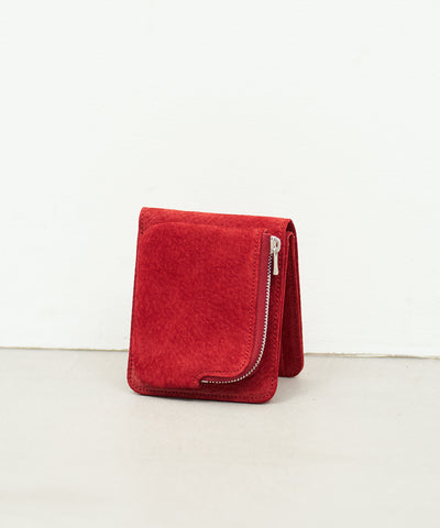#33/ Patch pocket wallet (red) / pigskin