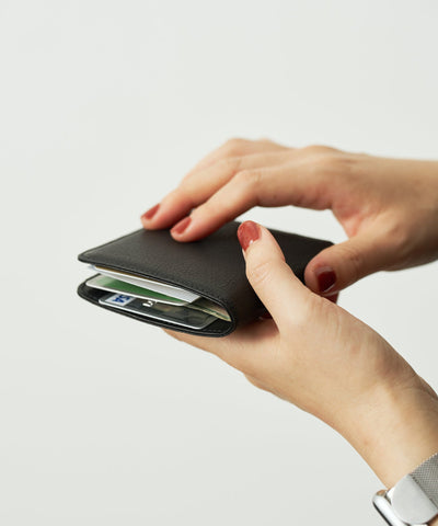 #55/ Clip wallet (black) / cowhide