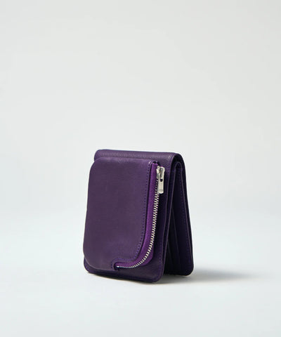 Patch pocket wallet - Purple / cowhide Baby buffalo