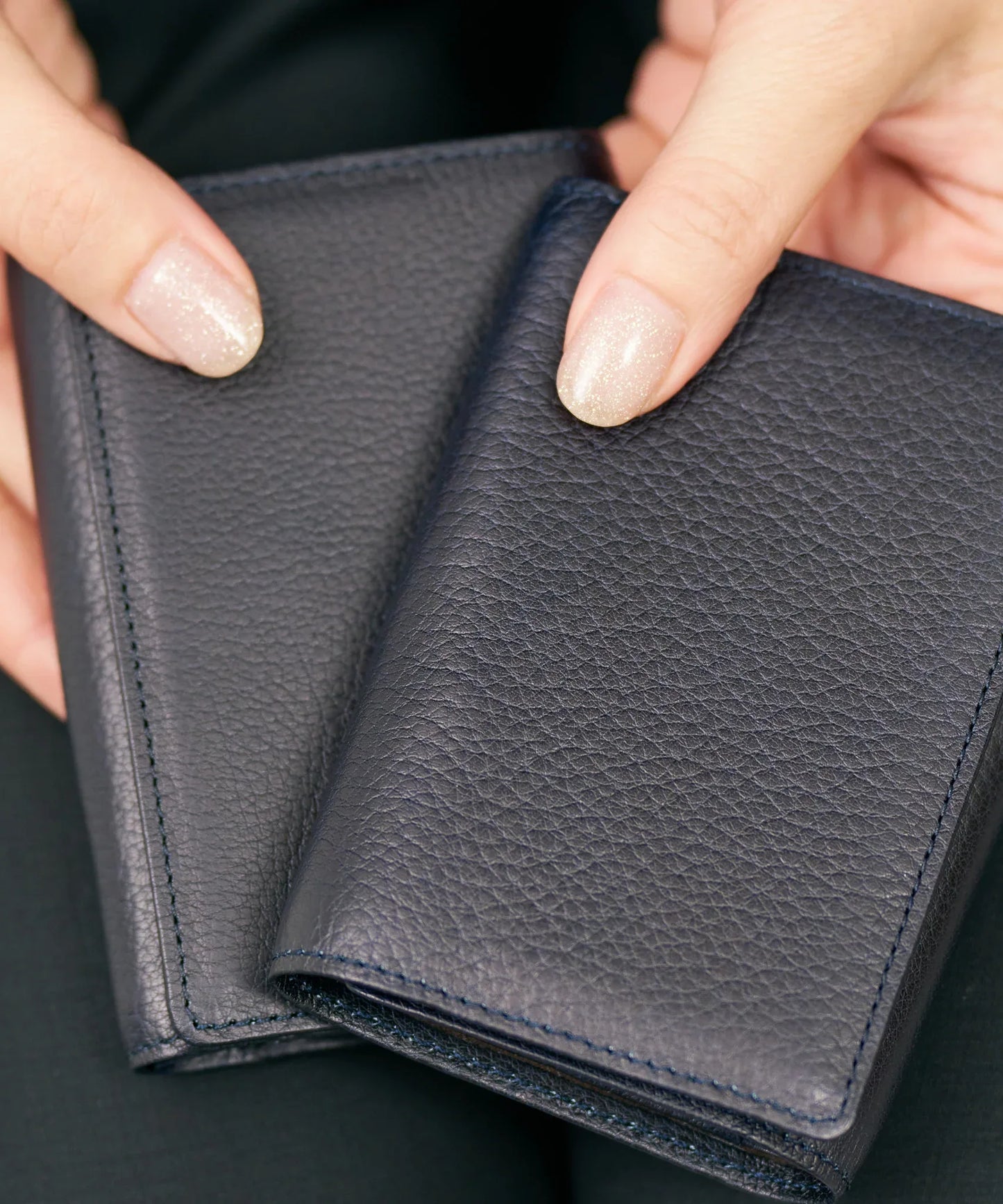 Key Merge Wallet (indigo blue) / cowhide "BABY BUFFALO" - REN WEB SHOP