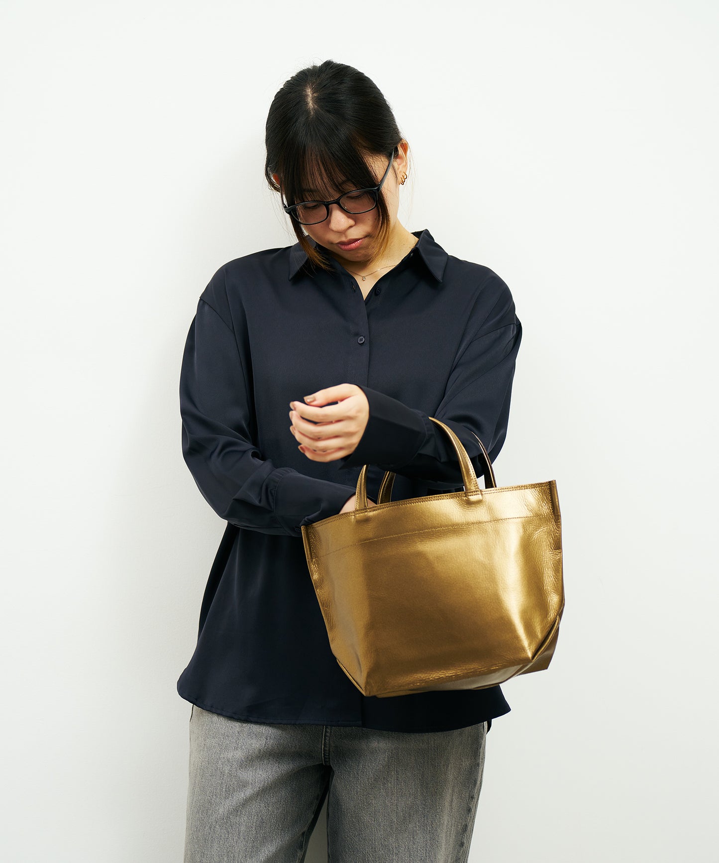Lunch bag S - Antique gold / pigskin Lustra