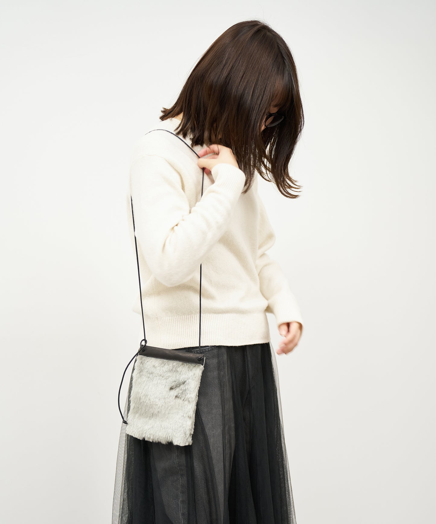 #88a/ 移動式手提包 / 豬皮“HALLIE × 工藝毛皮”