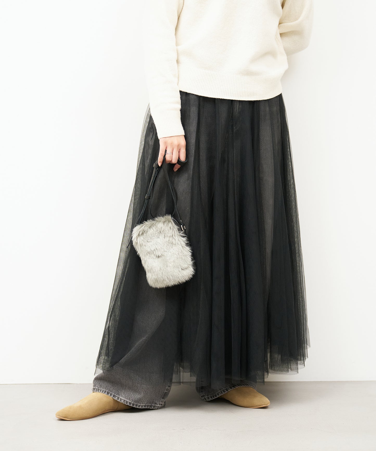 #88a/ Box 迷你單肩包 / 豬皮“HALLIE × Craft fur”