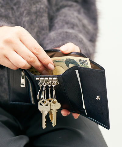 #55b/ Key Merge Wallet (indigo blue) / cowhide
