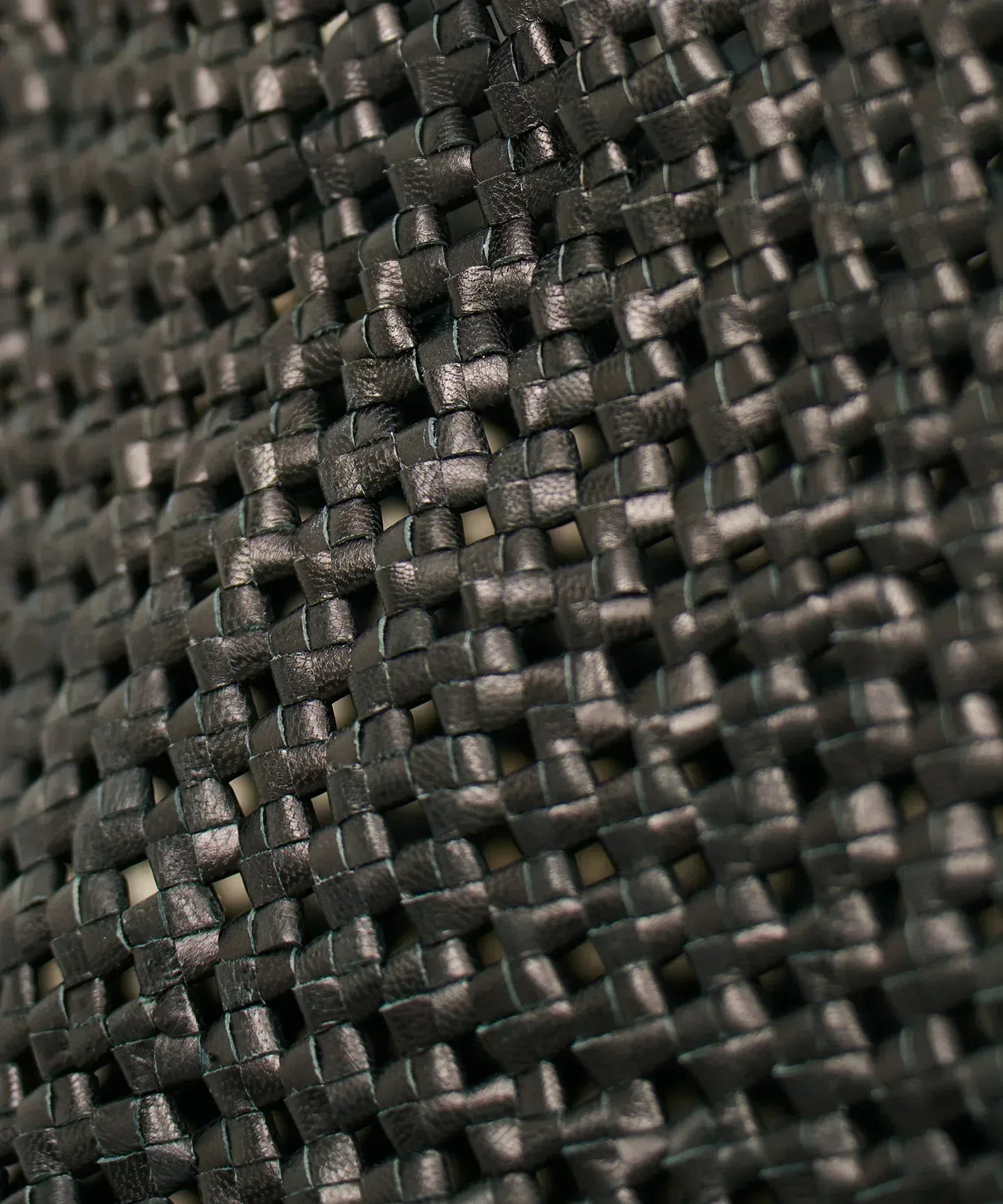 Box shoulder bag (black) / goatskin "GOAT MESH " - REN WEB SHOP