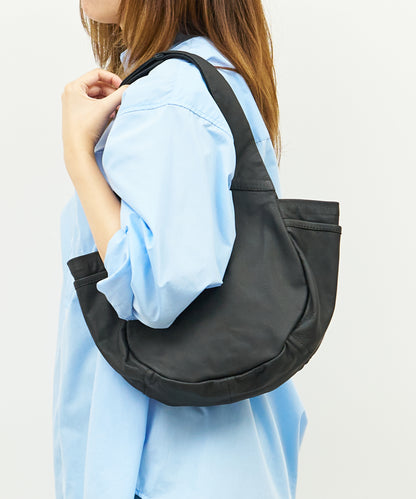 Pumpkin Sack S - Black / goatskin Bare