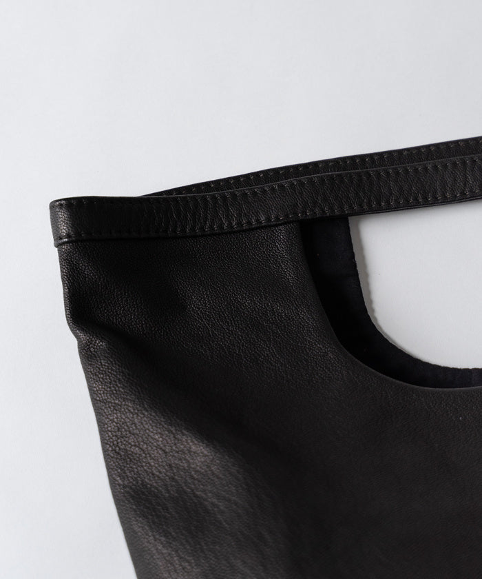#11/ LP bag (black) / goatskin "BARE"