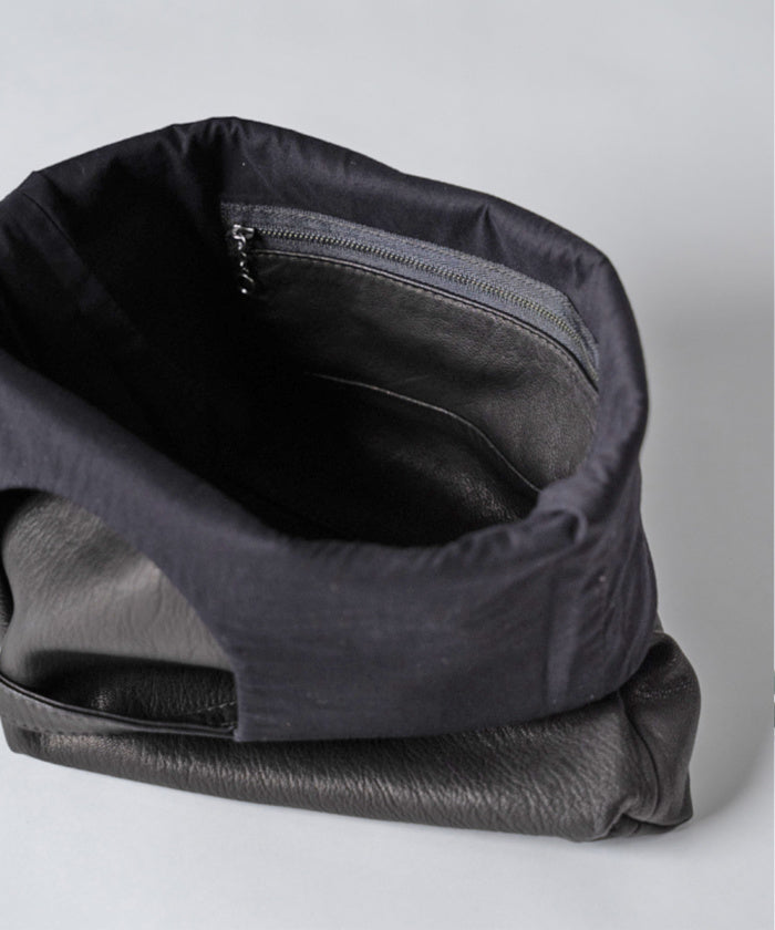 #11/ LP bag (black) / goatskin "BARE"