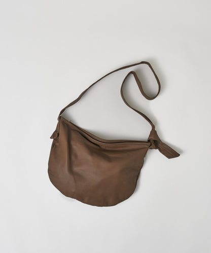 #11/ Circle shoulder bag S (dark brown) / goatskin "BARE"
