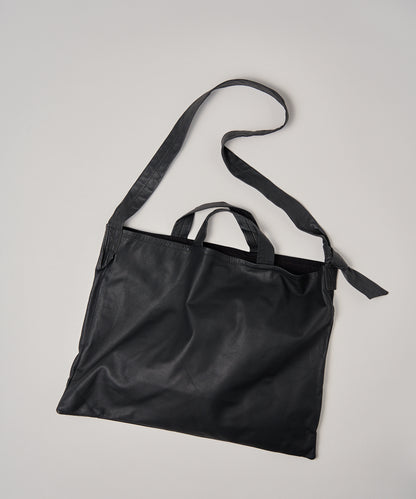 #11/ 2way Square shoulder bag M (black)  / goatskin "BARE"
