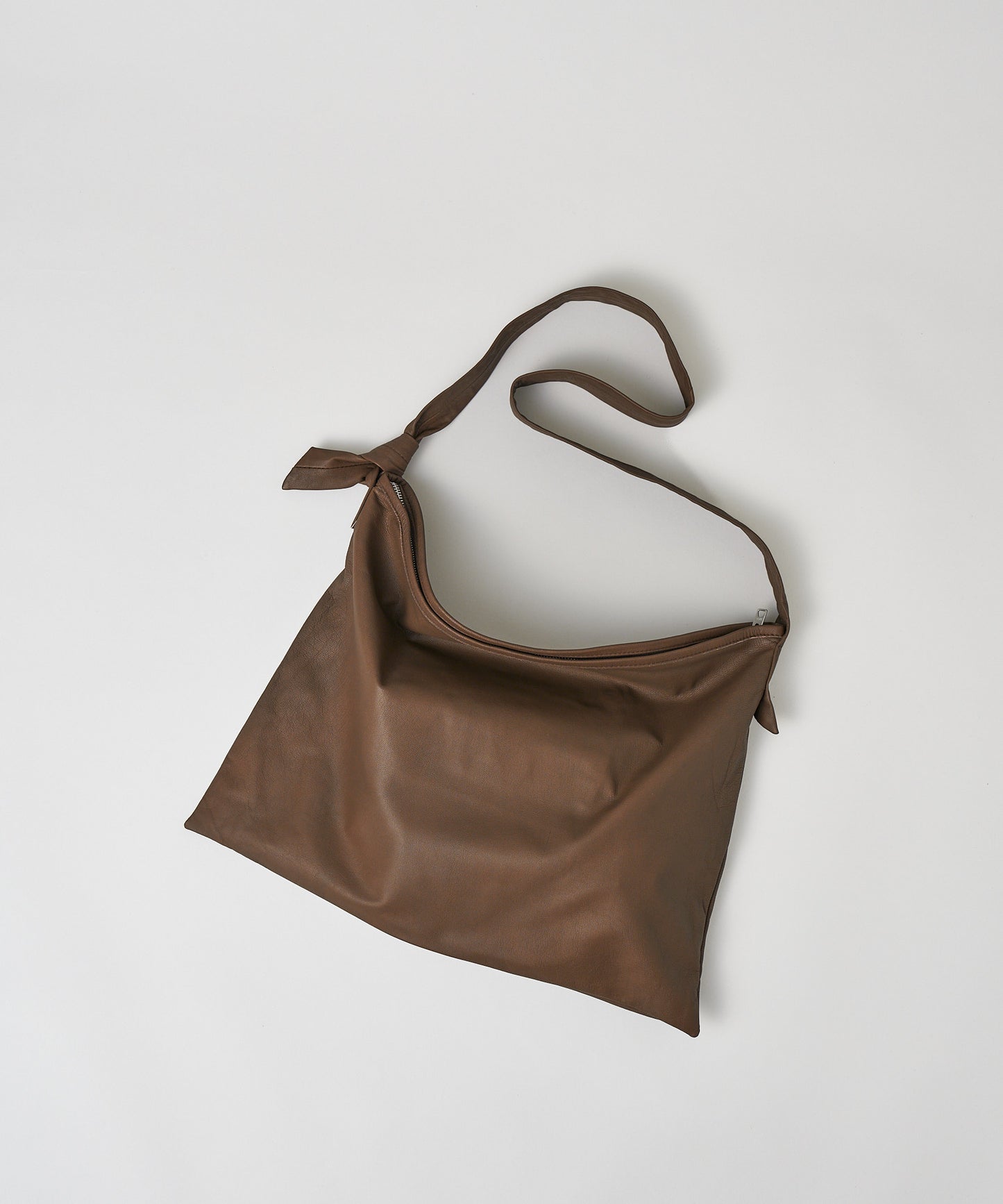 #11 / Square shoulder bag M (dark brown) / goatskin "BARE"