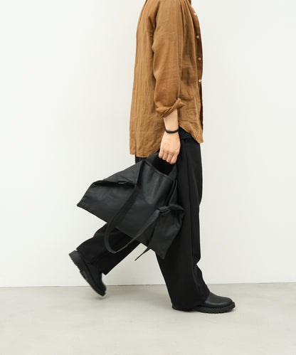 #11 / 2way Square shoulder bag M (black)  / goatskin "BARE"