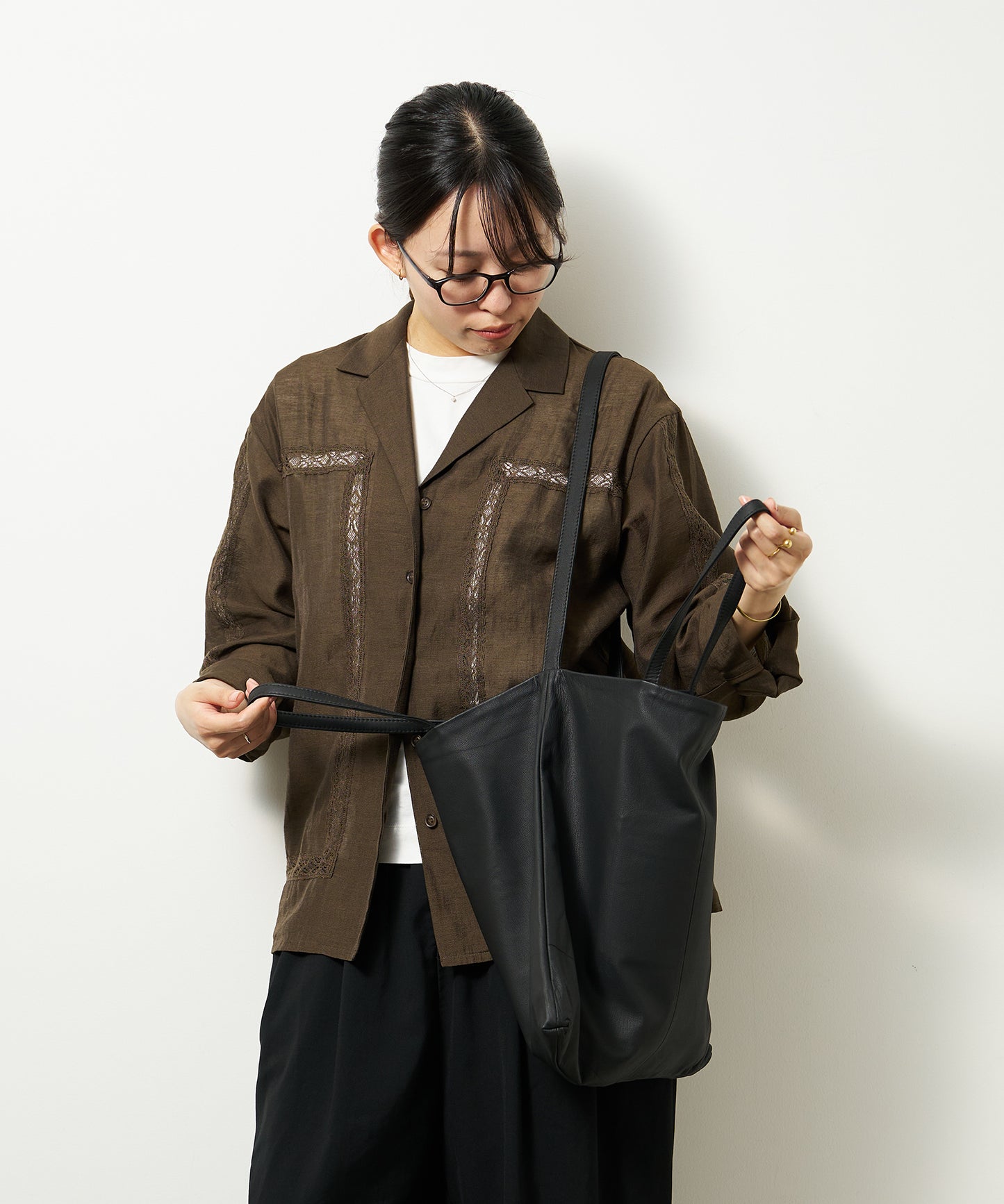 Flux Tote - Black / goatskin Bare