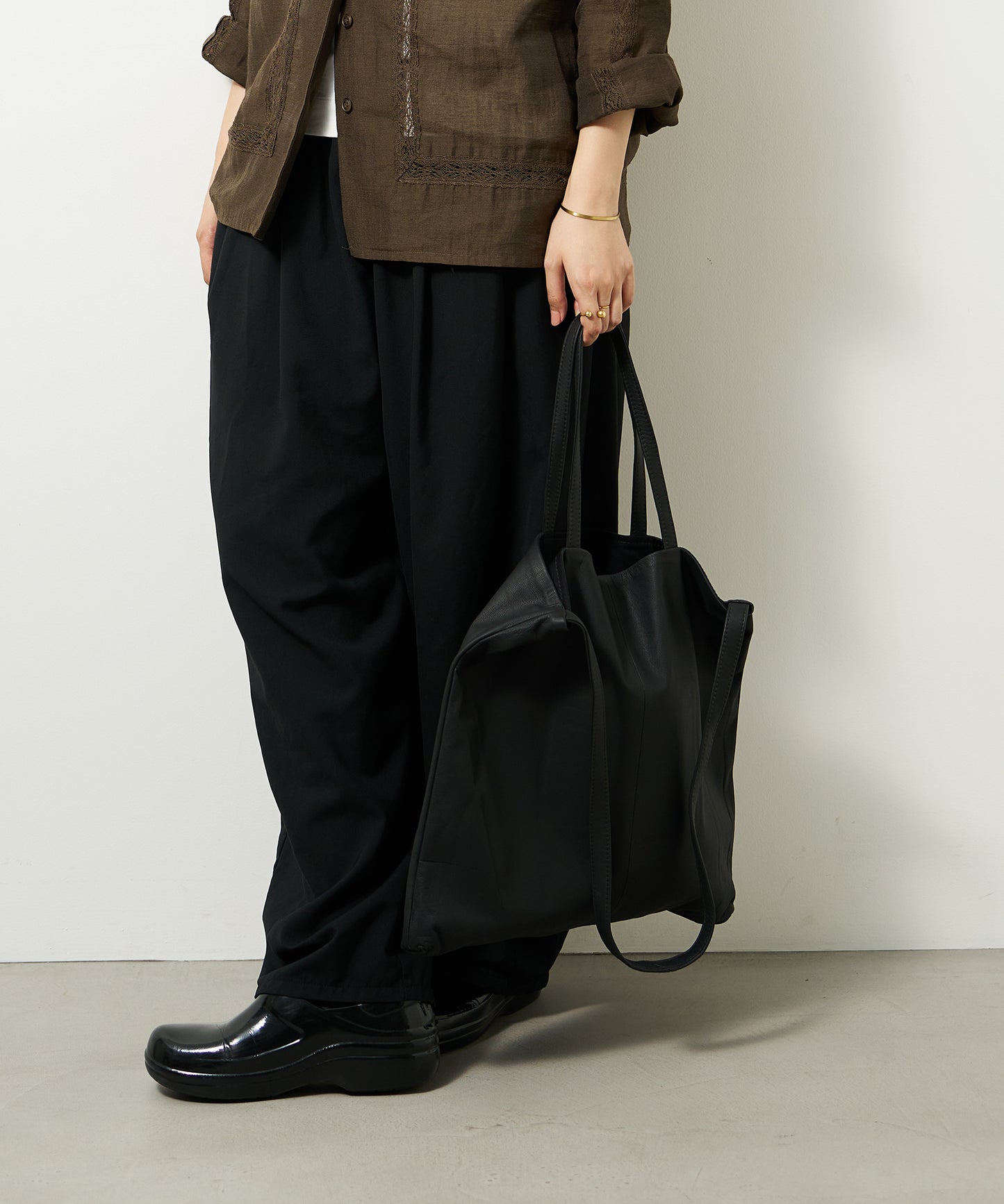 Flux Tote - Black / goatskin Bare