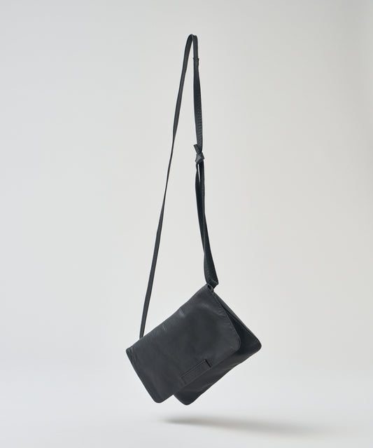 #11/ Clutch shoulder bag XS (black) / goatskin "BARE"