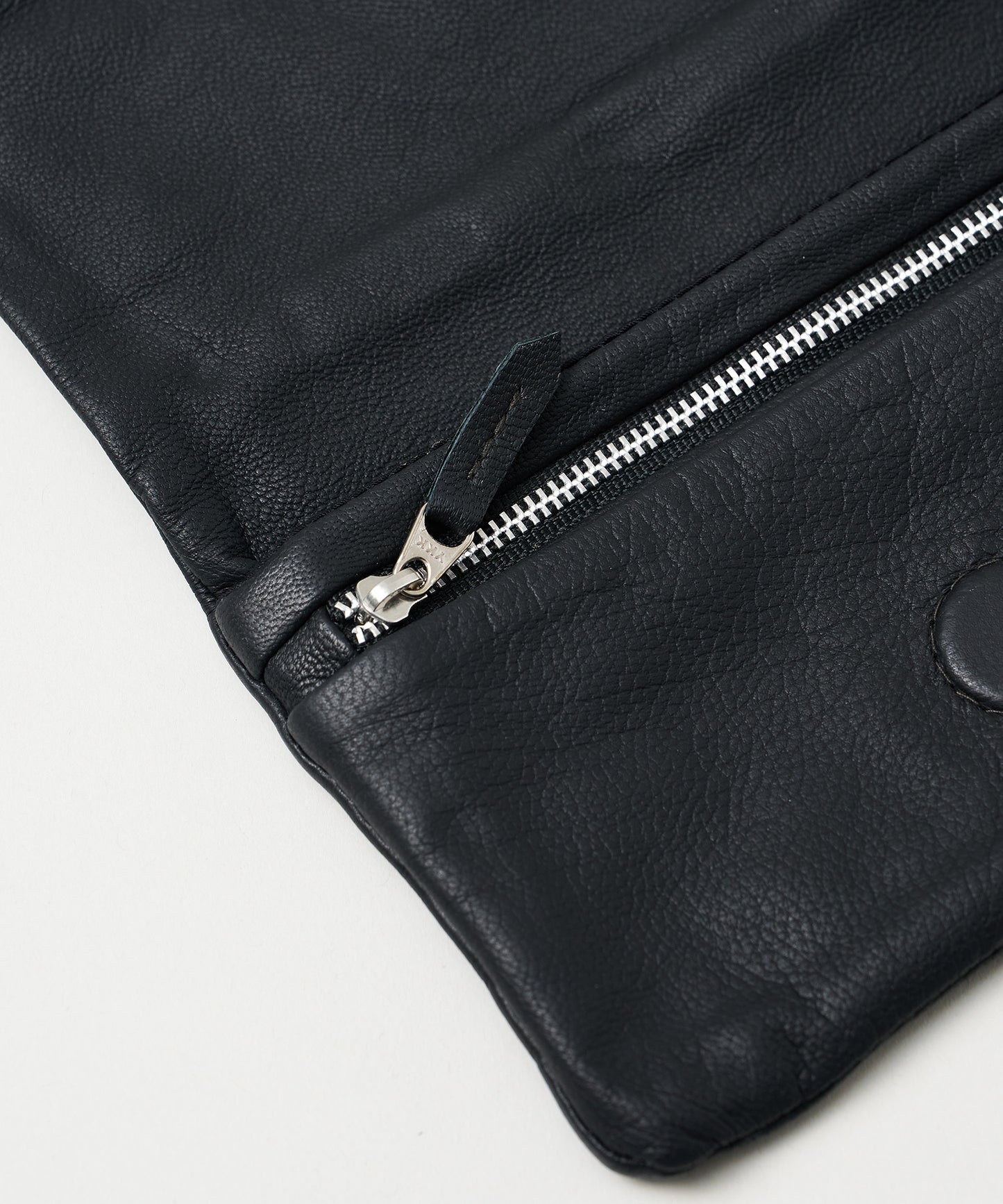 Flap Wallet - Black / goatskin Bare