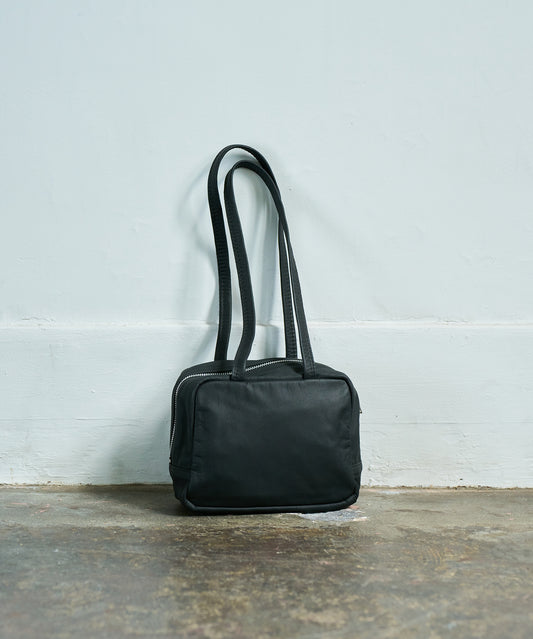 #11/ Slouchy Box Bag XS (black) / goatskin "BARE"