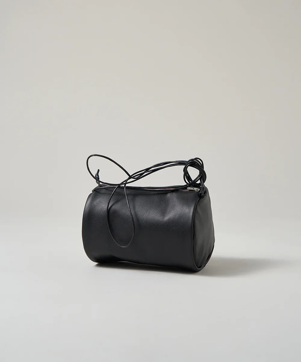 Goat Leather Round Shoulder Bag – Compact & Durable | Made in