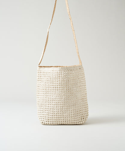 #16/ Box shoulder bag (oatmeal) / goatskin "GOAT MESH "