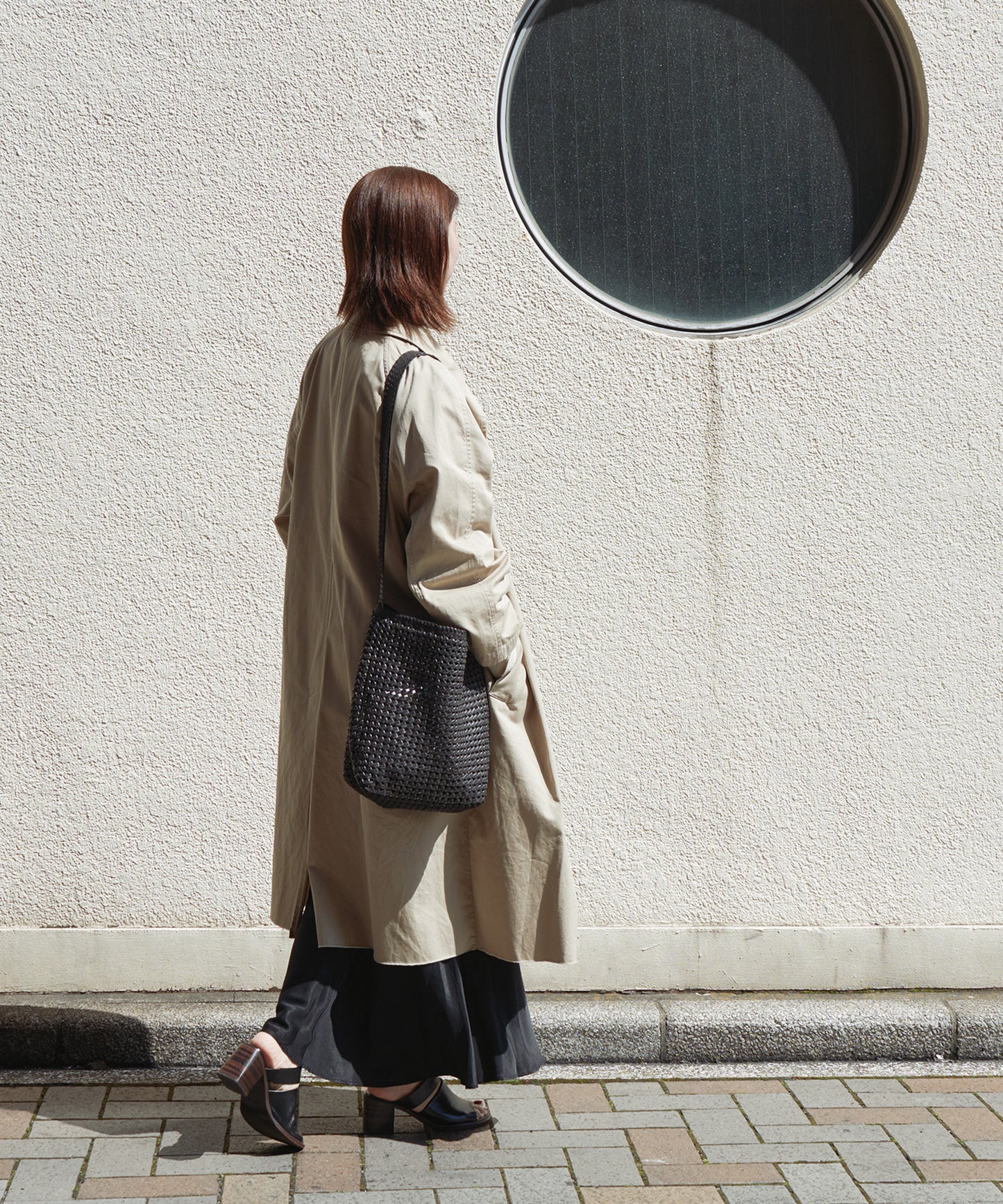 Box shoulder bag - Black / goatskin Goat mesh