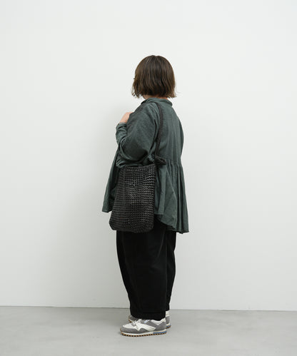 Box shoulder bag - Black / goatskin Goat mesh