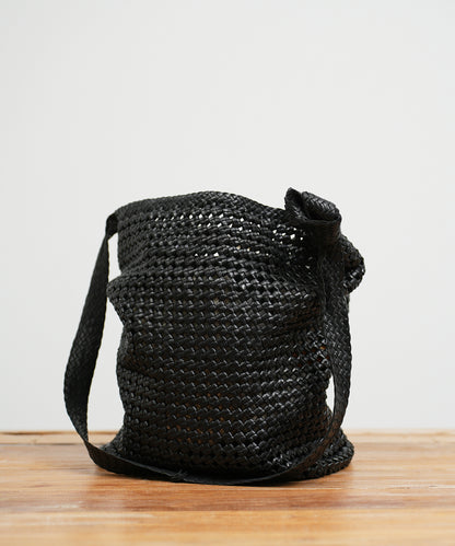 Box shoulder bag - Black / goatskin Goat mesh