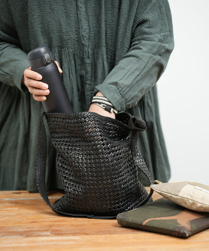 Box shoulder bag - Black / goatskin Goat mesh