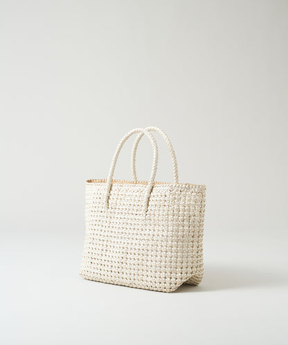 #16/ Basket tote bag S (oatmeal) / goatskin "GOAT MESH "