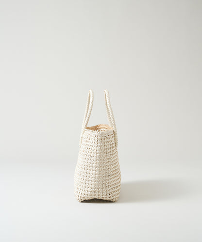 #16/ Basket tote bag S (oatmeal) / goatskin "GOAT MESH "