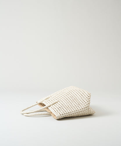 #16/ Basket tote bag S (oatmeal) / goatskin "GOAT MESH "