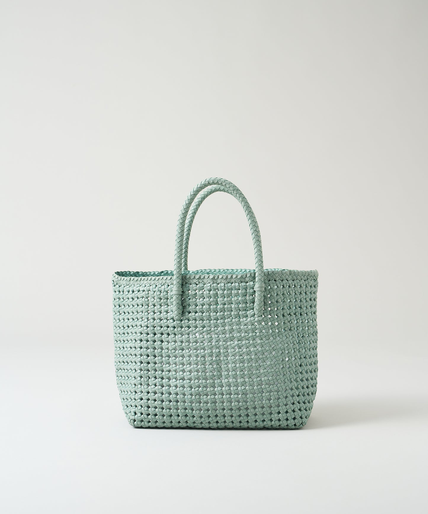 #16/ Basket tote bag S (sage green) / goatskin "GOAT MESH "