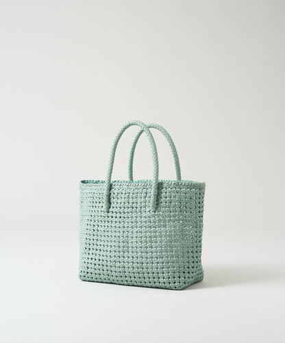 #16/ Basket tote bag S (sage green) / goatskin "GOAT MESH "