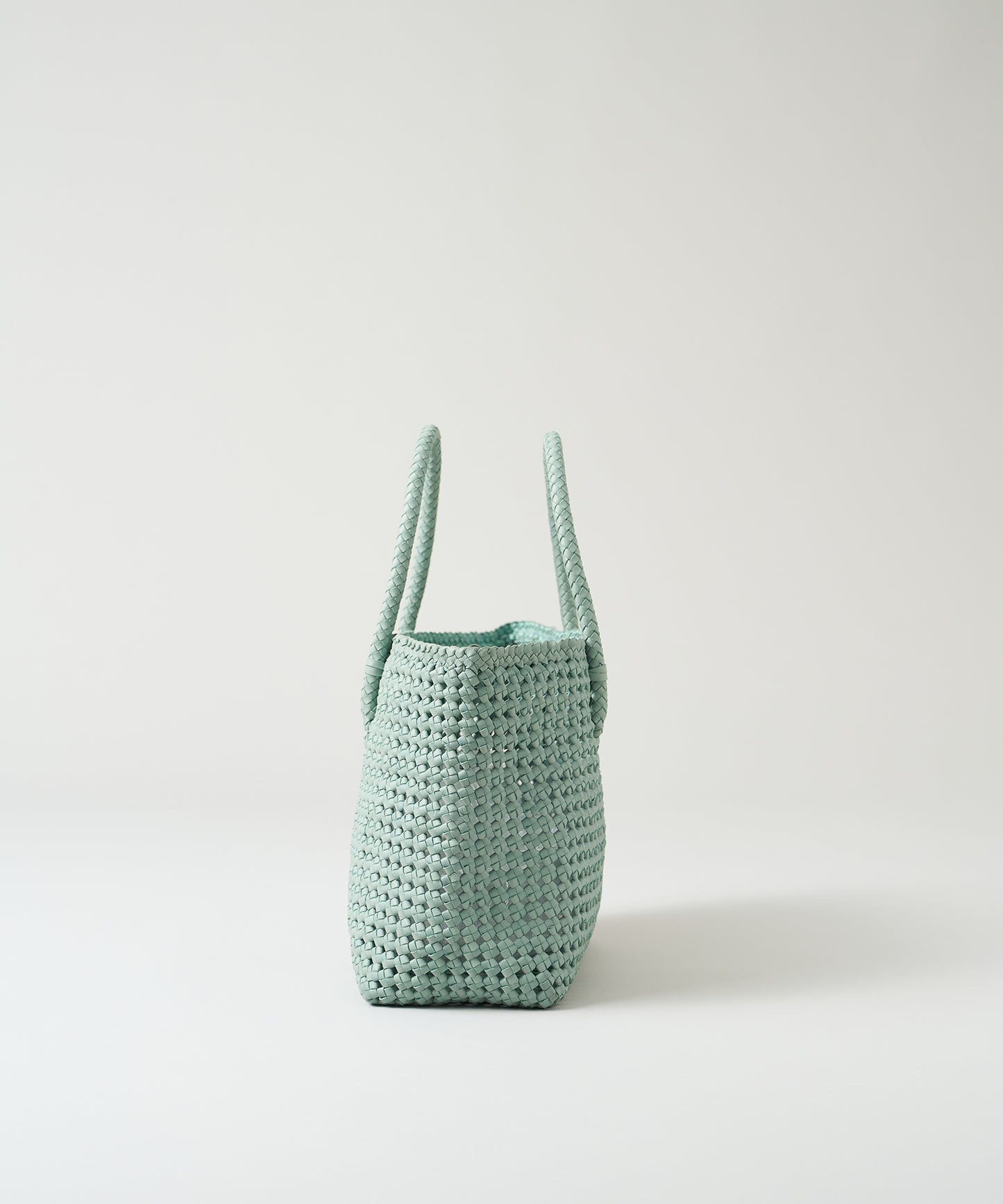 #16/ Basket tote bag S (sage green) / goatskin "GOAT MESH "