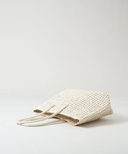 #16/ Basket tote bag M (oatmeal) / goatskin "GOAT MESH "