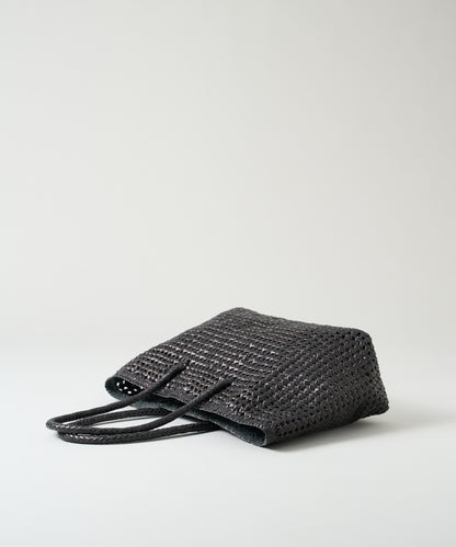 #16/ Basket tote bag M (black) / goatskin "GOAT MESH "