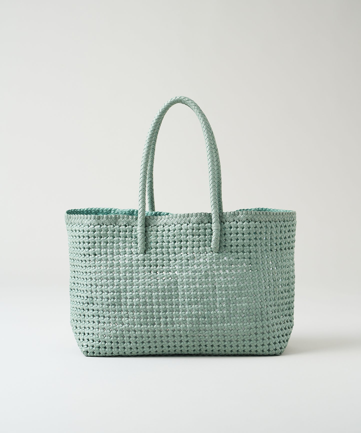 #16/ Basket tote bag M (sage green) / goatskin "GOAT MESH "