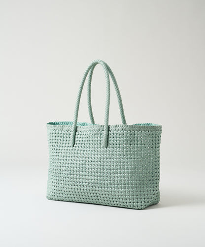 #16/ Basket tote bag M (sage green) / goatskin "GOAT MESH "
