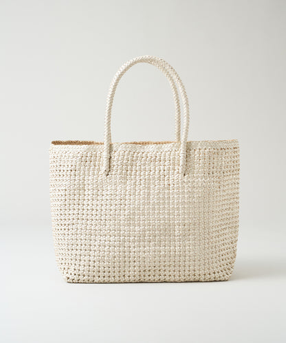#16/ Basket tote bag L (oatmeal) / goatskin "GOAT MESH "