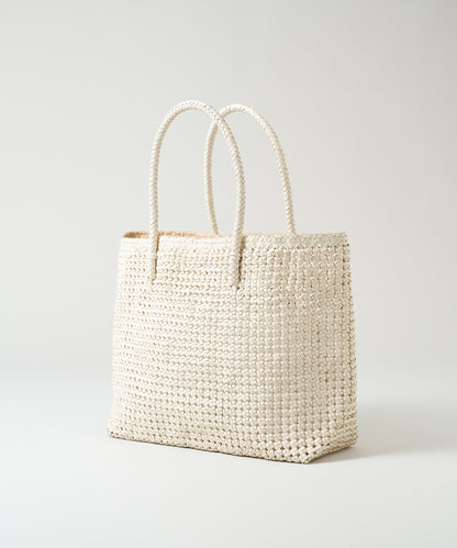 #16/ Basket tote bag L (oatmeal) / goatskin "GOAT MESH "